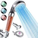 Pommeau de douche led avec filtre et douchette � main - changement de couleur - pommeau de douche haute ...