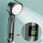Pommeau de douche � main haute pression avec �conomie d'eau et affichage num�rique led de la temp�rature ...