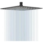 Pommeau de douche noir, tête de douche pluie 20 cm pomme de douche carré en acier inoxydable pomme de ... Pommeau de douche noir, tête de douche pluie 20 cm pomme de douche carré en acier inoxydable pomme de ...