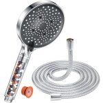 Pommeau de duche avec tuyau 1, 6m, yeaupe pro pommeau de douche economie deau, pommeau de douche anti ...