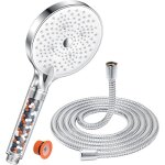 Pommeau de duche avec tuyau 1, 6m, yeaupe pro pommeau de douche economie deau, pommeau de douche anti ...