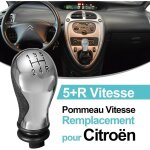 Pommeau de vitesse manuel 5 vitesses pour citroen c5 01 - 08 xsara picasso 1999 - 2008 - noir et chrome ...
