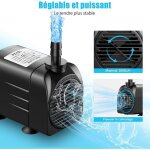 Pompe  eau submersible 10w, 600 l / h pompe  eau ultra silencieuse pompe de bassin submersible pour ...
