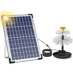 Pompe de fontaine solaire 10w 9v 250l / h, pompe  eau solaire avec 9 buses pour jardin, etang, piscine, ...