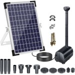 Pompe de fontaine solaire 18v / 10w 1000l / h, pompe � eau solaire, avec grand panneau solaire et buses, ...