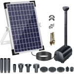 Pompe fontaine solaire 18v 10w 1000l / h avec panneau grand et buses pour bassin aquarium oiseaux