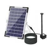 Pompe de fontaine solaire 5 w avec grand panneau solaire 3 buses hauteur d'eau max. 75 cm pour abreuvoir ...