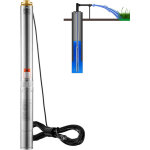 Pompe immergee pour puits profond, 1100 w, pompe a eau acier inoxydable, debit 7, 1 m� / h, 105 m, avec ...