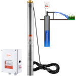 Pompe immergee pour puits profond, 2200 w, pompe a eau en acier inox, debit 9, 8 m� / h, 144 m, avec ...