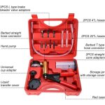 Pompe manuelle à dépression liquide de frein testeur à vide et appareil de purge 6 adaptateurs avec coffret ... Pompe manuelle à dépression liquide de frein testeur à vide et appareil de purge 6 adaptateurs avec coffret ...