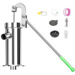 Pompe de puits � main en acier inoxydable, pompe � eau manuelle fuite avec poign�e et accessoires rotatifs ...