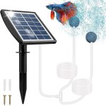 Pompe solaire pour bassin, 2w pompe bassin solaire avec batterie 2200mah, pompe a air bassin avec tube ...