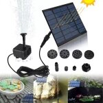 Pompe solaire pour fontaine, pompe  eau avec panneau solaire monocristallin 1, 2 w pour bassin de jardin, ...