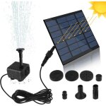 Pompe solaire pour fontaine, pompe  eau avec panneau solaire monocristallin 1, 2 w pour bassin de jardin, ...