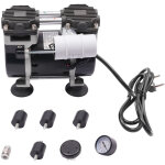 Pompe � vide 45 l / min avec interrupteur, membrane sans huile avec vacuom�tre et silencieux, faible ...