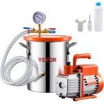 Pompe a vide 99 l / min chambre a vide inox 11 l 3 gal, kit chambre degazage pompe a vide un etage, couvercle ...
