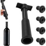 Pompe � vide vin avec 4 bouchons r�utilisables, bouchon bouteille vin et champagne garde bulles, accessoires ...
