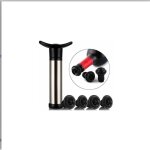 Pompe � vin en acier inoxydable, avec 4 bouchons pour la conservation sous vide