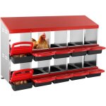 Pondoir a poules, 10 compartiments, nichoirs inclines en metal, 1320x525x790 mm, stable et resistant ...