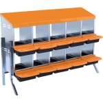 Pondoir pour poules 10 emplacements nichoir en m�tal avec fond, 133x52x95cm