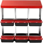 Pondoir a poules, 6 compartiments, nichoirs inclines en metal, 796x525x790 mm, stable et resistant a ...