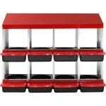 Pondoir a poules, 8 compartiments, nichoirs inclines en metal, 1060x525x800 mm, stable et resistant a ...