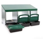 Pondoir pour poule 81 x 52 x 48 cm 3x bac de rcupration ponte poulailler nichoir extrieur trous d'aration ...
