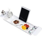 Pont de baignoire extensible, extensible planche salle de bain pour baignoire plastique tablette organisateur ...