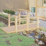 Pont de jardin avec garde - corps 150x67x56cm bois massif pica cfw49586