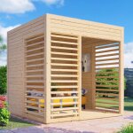 Pool house bertilo avec plancher 226 x 234cm naturel