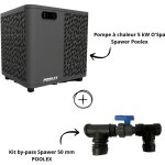 Poolex - pack transformation spa pompe  chaleur 5 kw + by - pass