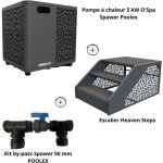 Poolex - pack transformation spa pompe � chaleur 5 kw + by - pass + escalier