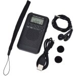 Portable mini radio de poche avec haut parleur fm / am num�rique st�r�o dsp r�cepteur avec r�veil et ...
