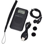 Portable mini radio de poche avec haut parleur fm / am num�rique st�r�o dsp r�cepteur avec r�veil et ...