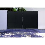 Casanoov - portail acier battant 3, 5m nali h. 200cm noir mat