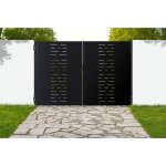 Portail acier battant 3m nali arlberg h. 200cm noir mat