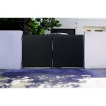 Casanoov - portail acier battant 3m nali h. 160cm noir mat