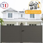 Packit - portail aluminium battant plein en kit + motorisation dimensions l. 3500 (entre piliers) x h. ... Packit - portail aluminium battant plein en kit + motorisation dimensions l. 3500 (entre piliers) x h. ...