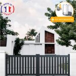 Packit - portail aluminium coulissant ajour en kit + motorisation dimension l. 3000 (entre piliers) ...