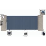 Portail aluminium coulissant c04 gris 7016 - largeur entre piliers 3530mm - hauteur 1800mm