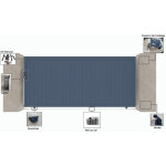 Portail aluminium coulissant c04 gris 7016 - largeur entre piliers 4030mm - hauteur 1800mm