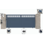 Portail aluminium coulissant c07 gris 7016 - largeur entre piliers 3530mm - hauteur 1800mm
