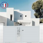 Packit - portail aluminium coulissant dcoupe laser en kit dimensions l. 3500 (entre piliers) x h. 1500 ...