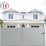 Packit - portail aluminium coulissant plein en kit dimensions l. 3500 (entre piliers) x h. 1700 mm couleurs ...