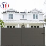 Packit - portail aluminium coulissant plein en kit dimensions l. 4000 (entre piliers) x h. 1500 mm couleurs ...