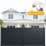 Packit - portail aluminium coulissant plein en kit + motorisation dimension l. 3000 (entre piliers) x ...