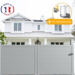 Packit - portail aluminium coulissant plein en kit + motorisation dimensions l. 4000 (entre piliers) ...
