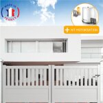 Packit - portail aluminium coulissant semi - ajour en kit + motorisation dimension l. 4000 (entre piliers) ...