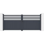 Casanoov - portail battant 3, 4m nevis h. 140 aluminium gris Casanoov - portail battant 3, 4m nevis h. 140 aluminium gris
