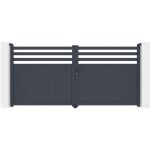 Portail battant 3, 4m nevis h. 160 aluminium gris